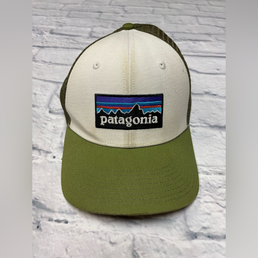 Patagonia Green and White Trucker Hat